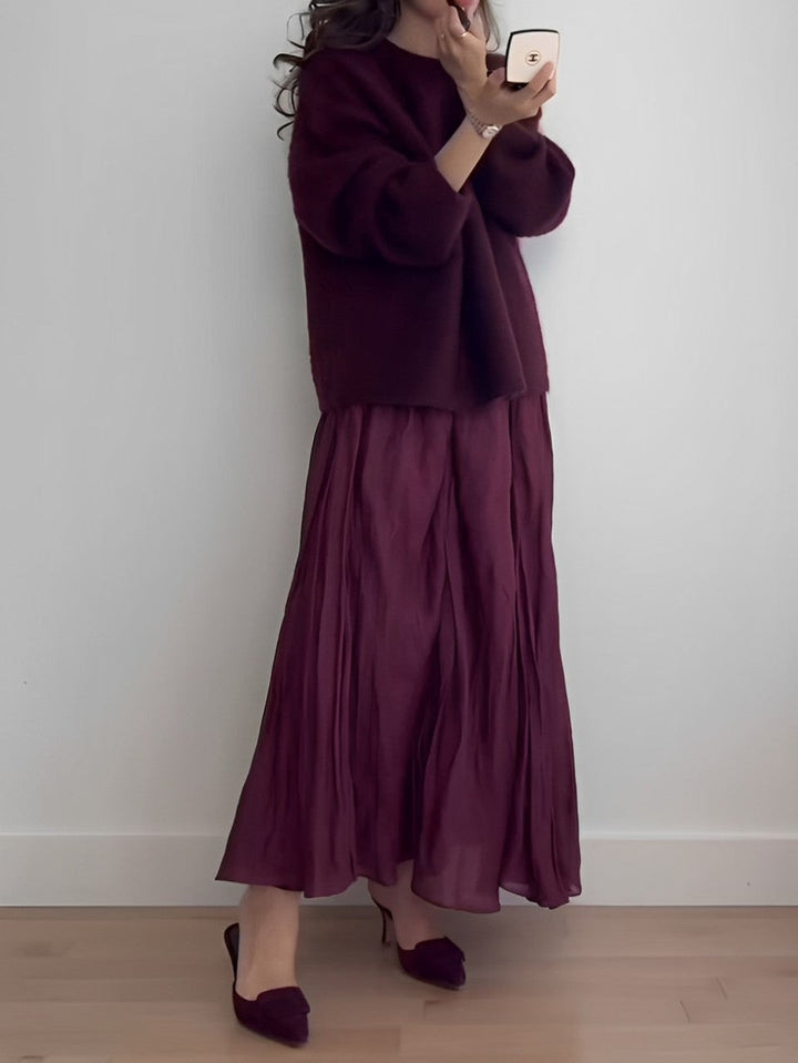 Cozy Mohair-Blend Sweater & Skirt Set