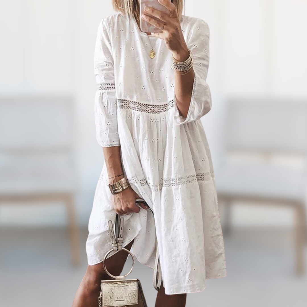 Leah™ - Elegant Cotton Linen Summer Dress