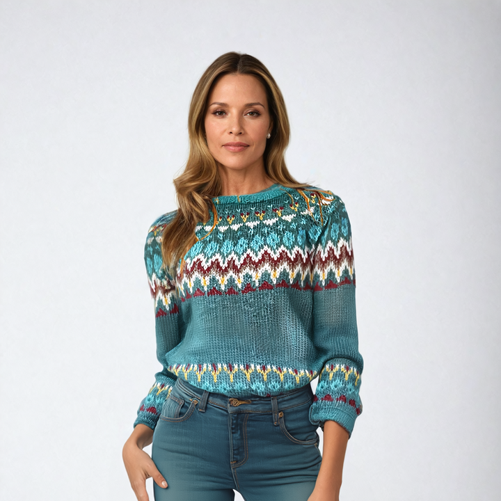 MOLLY KEL | Retro Wave Pattern Sweater