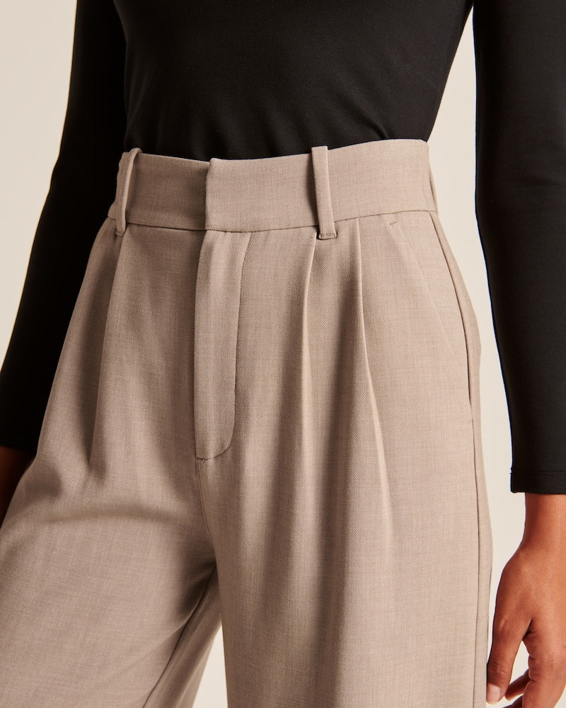 Ella | Taupe Wide-Leg Pants