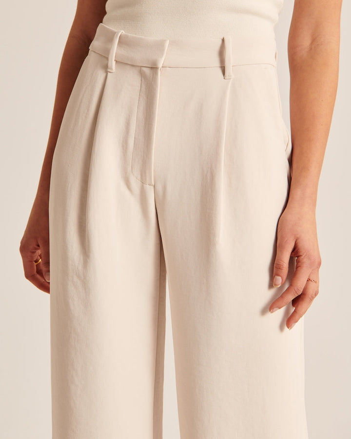 Nina | Beige Wide-Leg Pants