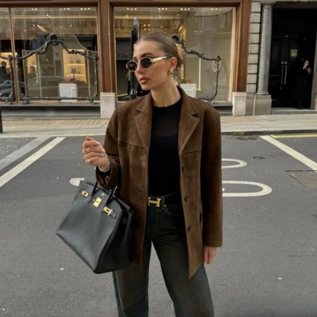 Beatrice | Elegant Brown Suede Jacket