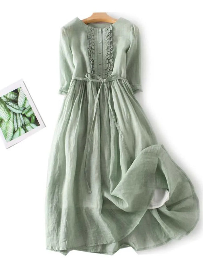 Brielle - Elegant Linen Summer Dress