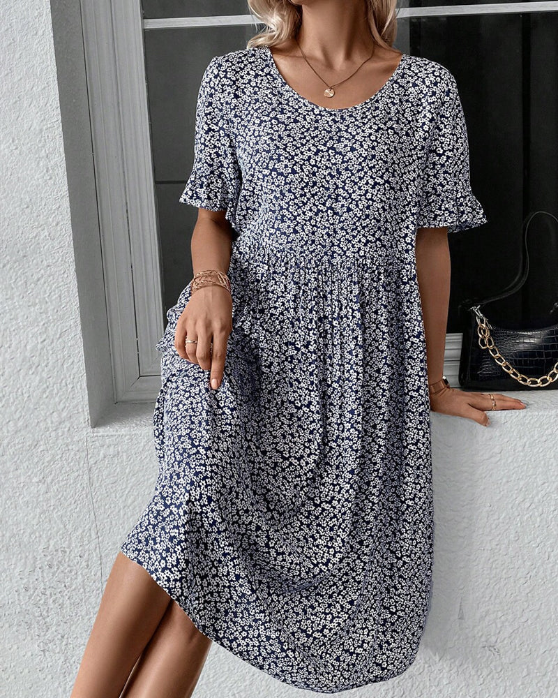 Blissful - Elegant Floral Midi Dress for Women