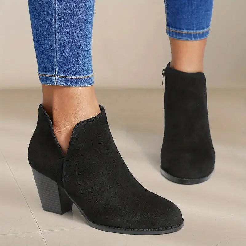 CINDY™ WOMEN'S CHUNKY HEEL ANKLE BOOTS