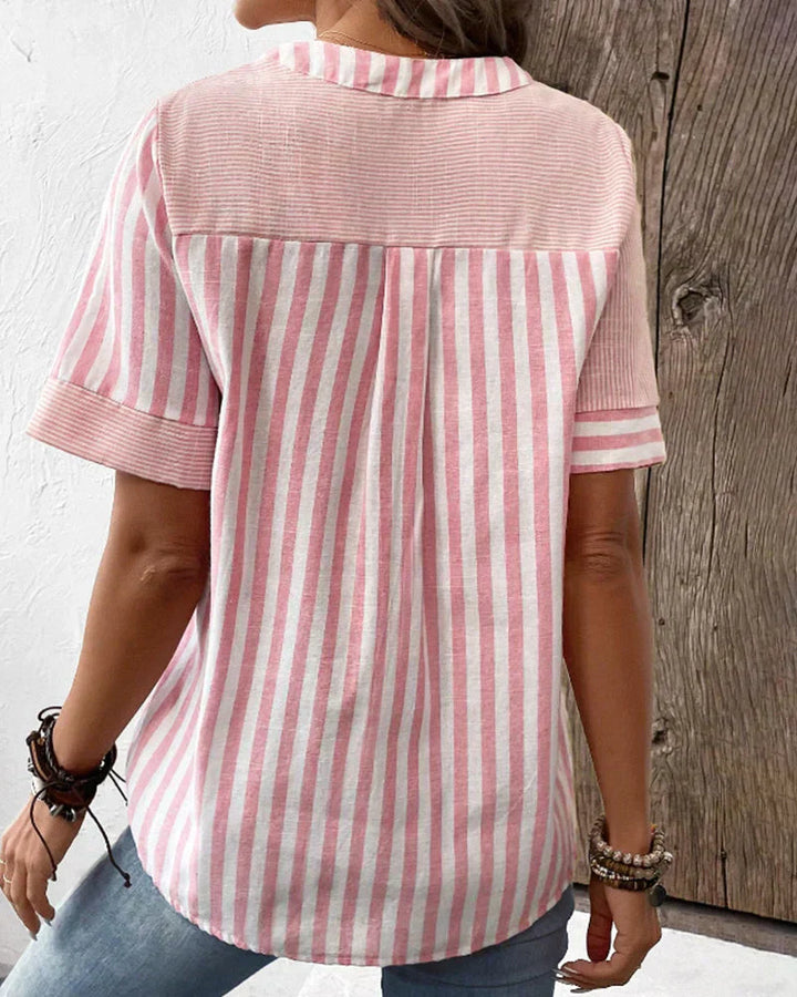 Chloe Stripe Linen Top